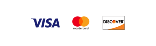 Picture of Visa, Mastercard, and Discover Logos.
